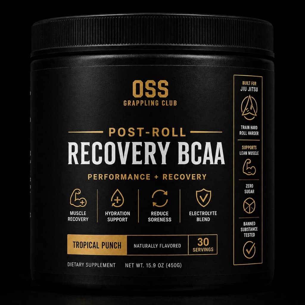 Post-Roll Recovery BCAA supplement tub